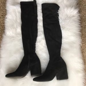 Perfect condition faux suede over the knee boots